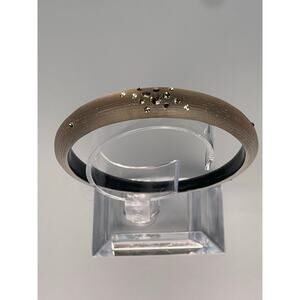 Vintage Alexis Bittar Brown Lucite Bangle Bracelet with Crystal Accents